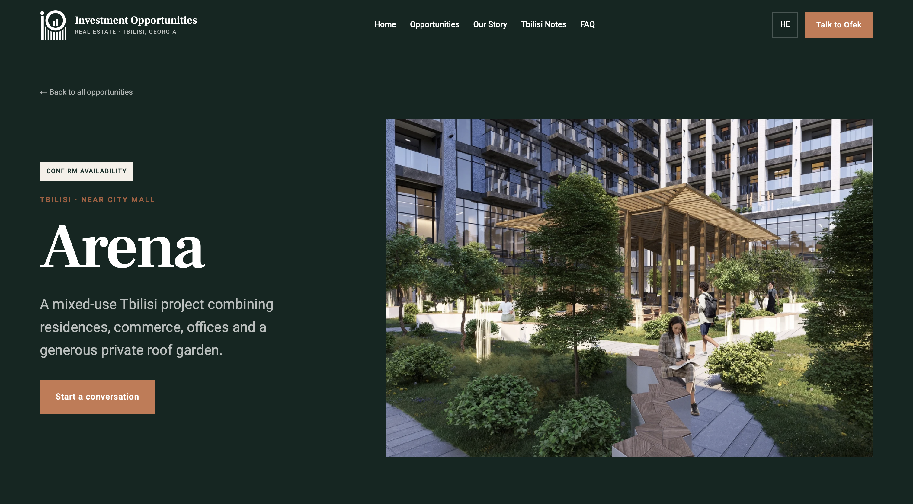 Website von Investment Opportunities im Browser-Mockup